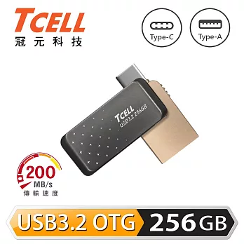 TCELL 冠元-Type-C USB3.2 256GB 雙介面OTG大正浪漫隨身碟 繁星空黑