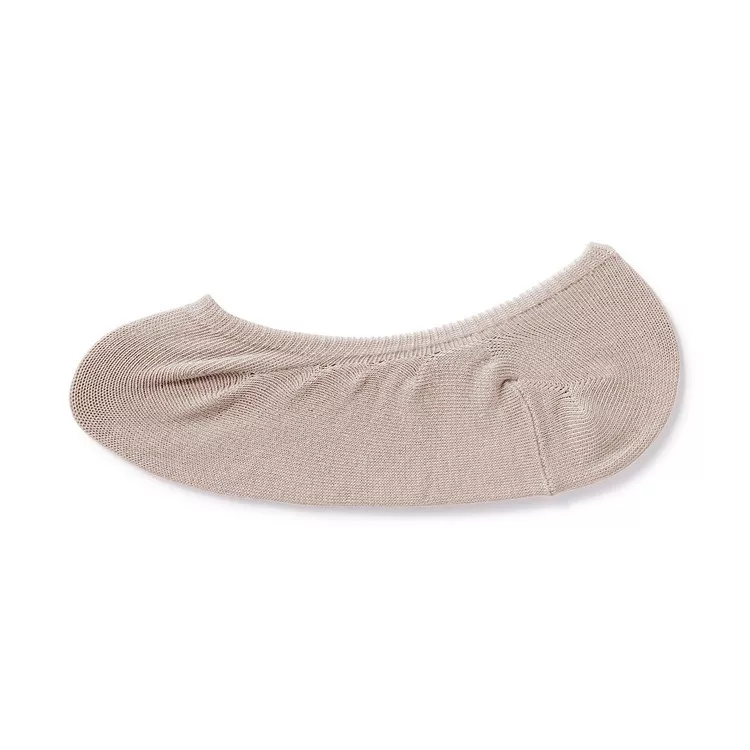 【MUJI 無印良品】女棉混足尖寬鬆舒適不易鬆脫隱形襪23-25cm 淡棕