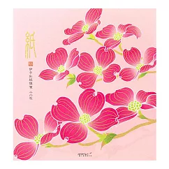 MIDORI JAPANWORKS日本名藝系列(春季) 便箋─絹印大花山茱萸