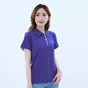 【遊遍天下】MIT台灣製女款抗UV防曬速乾吸濕排汗機能POLO衫(GS1004) M 紫色