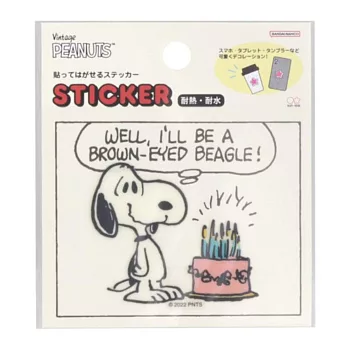 sun-star Snoopy 防水耐熱無痕裝飾貼紙 史努比 生日蛋糕