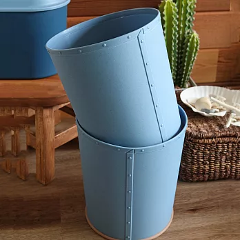 《八幡化成》無蓋垃圾桶(單寧藍15L) | 回收桶 廚餘桶