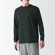 【MUJI 無印良品】男抗UV吸汗速乾聚酯纖維長袖T恤 M 黑色
