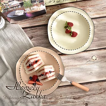 【Homely Zakka】北歐極簡奶油風啞光陶瓷餐盤餐具_小圓深盤(3色任選) 奶油粉