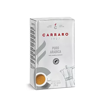 【義大利 Carraro】義大利香甜 PURO ARABICA 研磨咖啡粉 (250g)｜淺焙