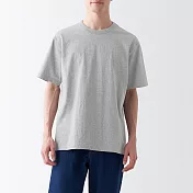 【MUJI 無印良品】男有機棉水洗粗織圓領短袖T恤 M 灰色