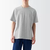 【MUJI 無印良品】男有機棉水洗粗織圓領短袖T恤 XL 灰色