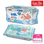 日本LEC 迪士尼純水99%濕紙巾-小美人魚80抽x3包入