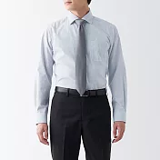 【MUJI 無印良品】男有機棉免熨燙半寬領襯衫 XXL 白直紋