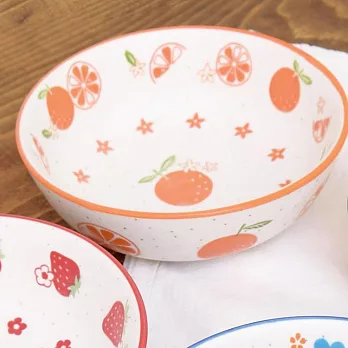 【日本SHINACASA】可愛復古風陶瓷餐碗320ml ‧ 柳橙