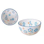 【日本SHINACASA】可愛復古風陶瓷餐碗320ml ‧ 藍花
