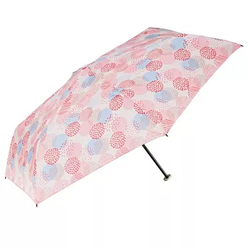 【estaa】日本抗UV耐風遮光輕量折傘(附傘套) ‧ 夢幻煙花(粉)