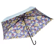 【estaa】日本抗UV遮光遮熱輕量折傘(附傘套) ‧ 浪漫花朵(藍)