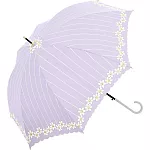 【NAKATANI】耐風優雅花邊晴雨直傘 ‧ 薰衣紫