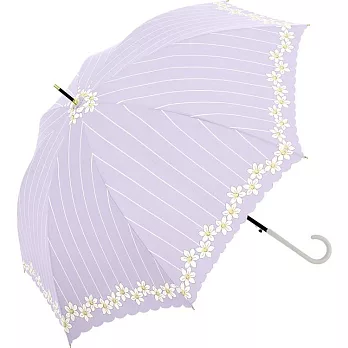 【NAKATANI】耐風優雅花邊晴雨直傘 ‧ 薰衣紫