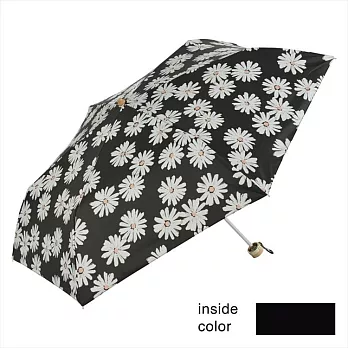【日本nifty colors】抗UV遮光遮熱輕量折傘(附傘套) ‧ 瑪格麗特(黑)