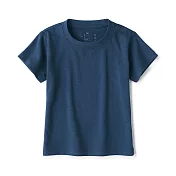 【MUJI 無印良品】幼兒棉混聚酯纖維圓領短袖T恤 80 深藍