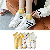 【Missking 1983】奶黃系設計款女襪 (5雙組)