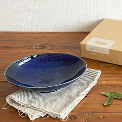 【日本K─ai】窯燒素色陶瓷深盤22cm ‧ 深藍