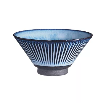 【Tojiki Tonya】美濃燒｜扇形陶瓷飯碗12cm ‧ 藍