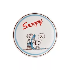 【日本YAMAKA】Snoopy史奴比 復古陶瓷淺盤14cm ‧ 白