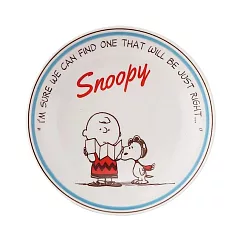 【日本YAMAKA】Snoopy史奴比 復古陶瓷深盤21cm ‧ 白