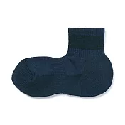 【MUJI 無印良品】男棉混足底圈絨厚織直角短襪25-27cm 深藍紋樣