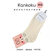 Kankoku韓國-ETNA簡約拼色卡通兔子貓咪襪   * 粉色貓咪