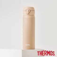 【THERMOS膳魔師】不鏽鋼超輕量彈蓋真空保溫瓶500ml(JNL─504─LMT) 奶茶褐