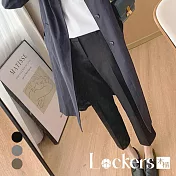 【Lockers 木櫃】春季休閒直筒高腰西裝褲 L112032709 XL 黑色XL