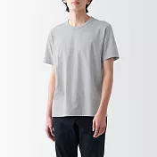 【MUJI 無印良品】男棉混天竺圓領短袖T恤 XS 灰色