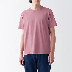 【MUJI 無印良品】男棉混天竺圓領短袖T恤 XS 粉紅