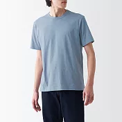 【MUJI 無印良品】男棉混天竺圓領短袖T恤 XS 淺藍