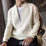 【AMIEE】韓系型男立挺修身舒適針織外套(男裝/KDCY-Q103) XL 杏色