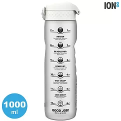 ION8 Extra Large 運動休閒水壺 I8RF1000 提醒喝水款 / 城市綠洲 (收納扣環 Recyclon 環保塑料 防漏 彈蓋 易攜 大容量) Ice Motivator白色