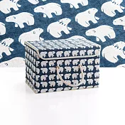 【Cap】日式棉麻可摺疊收納箱(大) 北極熊