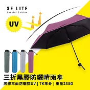 【SE Lite】抗UV三折黑膠防曬晴雨傘_ 羅蘭