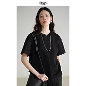 ltyp旅途原品 21支平紋棉休閒造型T恤 M L-XL L-XL 經典黑