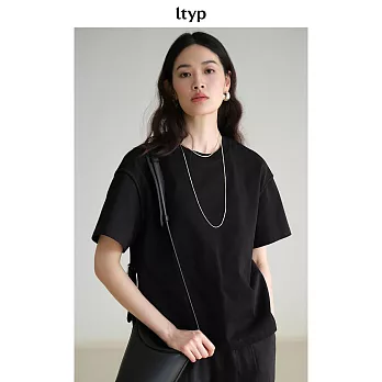 ltyp旅途原品 21支平紋棉休閒造型T恤 M L-XL  L-XL 經典黑