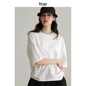 ltyp旅途原品 60支涼感絲光棉造型T恤 M L  L 荼白色