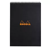 【Rhodia|Classic】上掀式圈裝筆記本_ A4__5x5方格 _80g_80張_ 黑皮