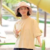 【MUJI 無印良品】女棉混涼感寬版短袖T恤 S 黃色