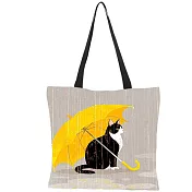 HAPPY TELL環保購物袋‧ 黃傘貓