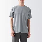 【MUJI 無印良品】男聚酯纖維涼感圓領短袖T恤 S 灰白