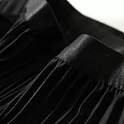 【初色】純色高腰鬆緊百褶裙半身裙-共5色-67682(F可選) F 黑色