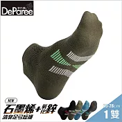 蒂巴蕾 石墨烯氧化鋅抑菌消臭襪-足弓短襪 男款 (黃金比例) 橄欖綠色