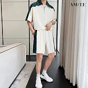 【AMIEE】美式復古風拚色休閒套裝(男裝/KDAY-H110) M 綠色