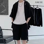 【AMIEE】型男經典流行休閒套裝(男裝/KDAY-810) XL 黑色
