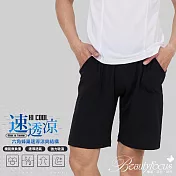 BeautyFocus自在風/極透涼運動短褲7565-  XL  黑條紋
