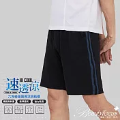 BeautyFocus自在風/極透涼運動短褲7565-  XL  藍條紋